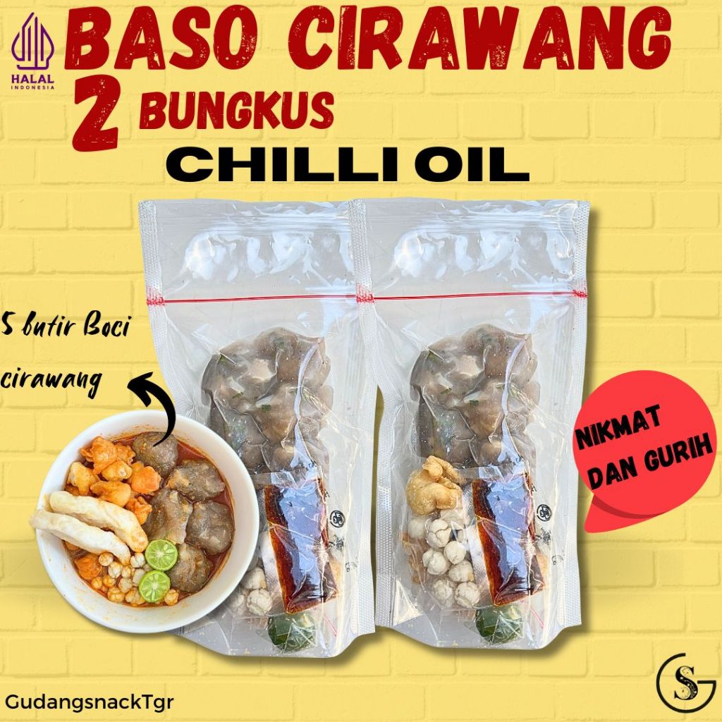 

[CHILLI OIL] 2 BUNGKUS BASO CIRAWANG CHILLI OIL FOOD KALDU PEDAS