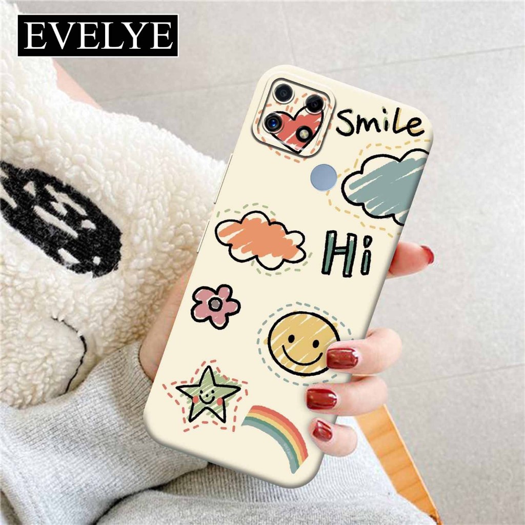 Soft case Hp REALME C25 - EVELYE - Fashion Case Aesthetic - Silicon - Pelindung Belakang Handpone - 