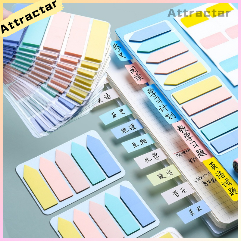 COD✨Sticky Note transparan/Warna-warni note pastel index mark kertas memo Penanda Buku125 Lembar des