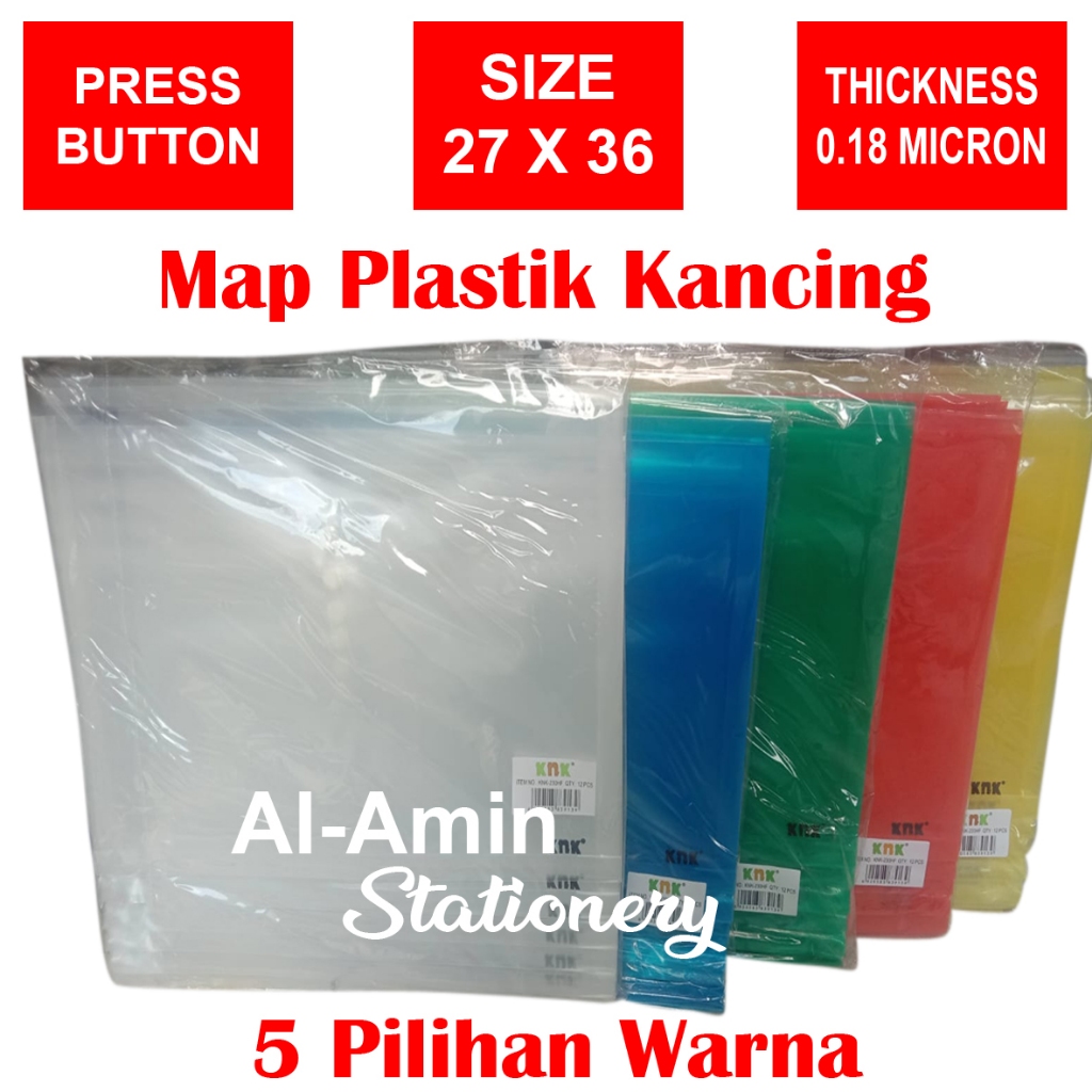 

(1Pcs) Map Plastik Kancing Merk KNK Ukuran Folio