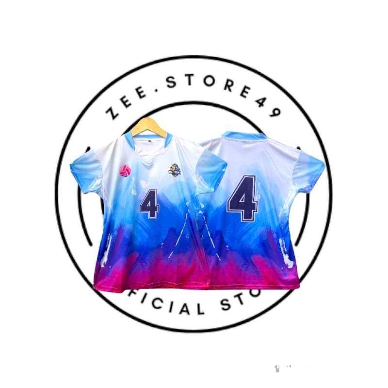 Jersey Voli Cewek Atasan Fullprint Kaos Voli Wanita
