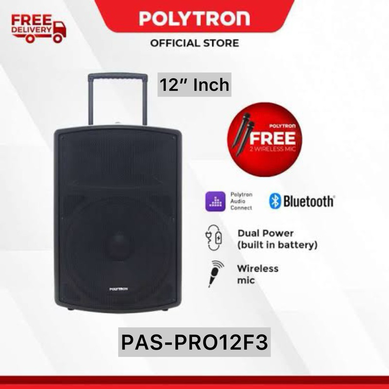 SPEAKER POLYTRON PAS PRO12F3 BLUETOOTH Portable Meeting Free 2 Mic