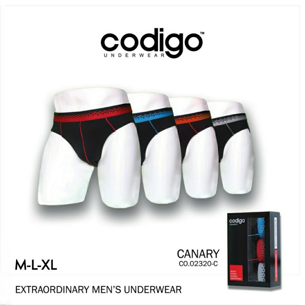 TB - 3pcs Celana Dalam Sempak Pria M L XL CD Brief Cowok Pakaian Dalam Katun Polos Laki-laki Codigo 