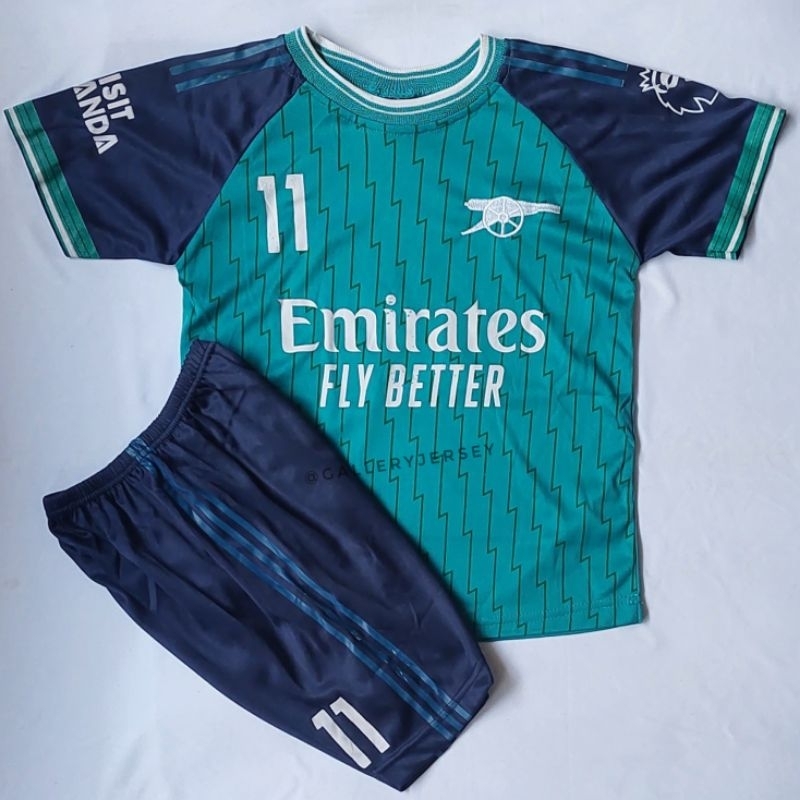 SETELAN JERSEY BOLA ANAK ANAK ARSENAL 3RD LIVERPOOL SALAH SETELAN BAJU BOLA ANAK ANAK LIVERPOOL SALA