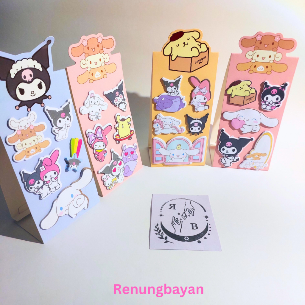 STICKY NOTES LUCU SANRIO STICKER TEMPEL KERTAS Pembatas Buku Hiasan Buku Tulis Anak UNTUK JURNAL DEK