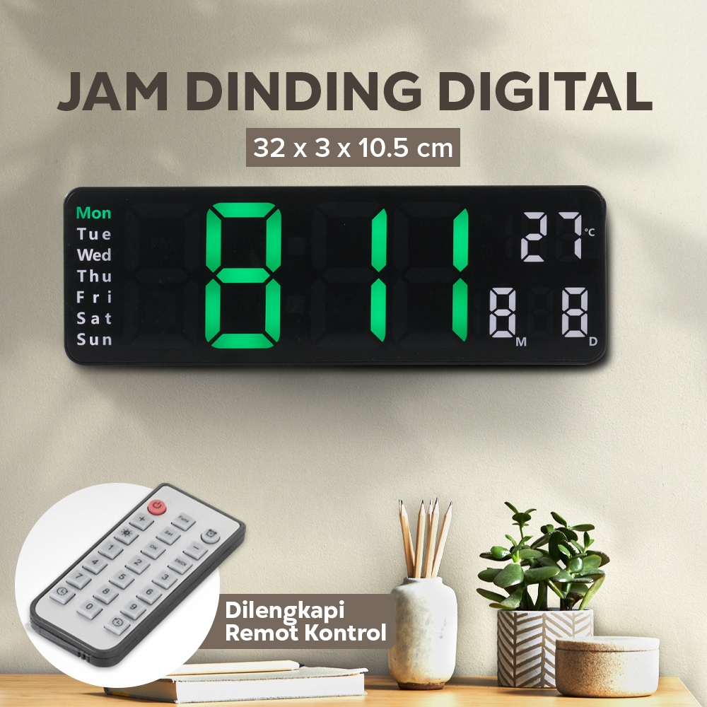 Jam Dinding Digital Minimalis Multifungsi with Remote - 6629