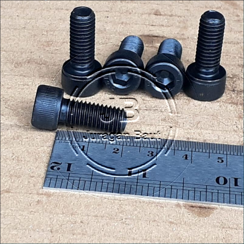 BAUT L M8X20 BAJA PANJANG 2 CM 2CM BAUD L BAJA M8 X 20 KUNCI L6 L 6 KUNCI PAS 12 13 FULL DRAT WARNA 