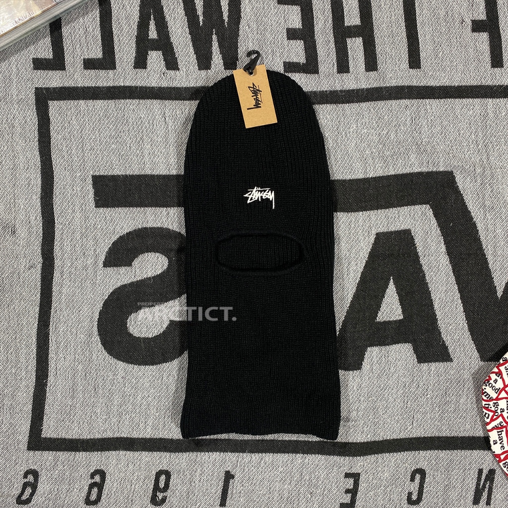 STUSSY STOCK KNIT BALACLAVA - BLACK | ORIGINAL
