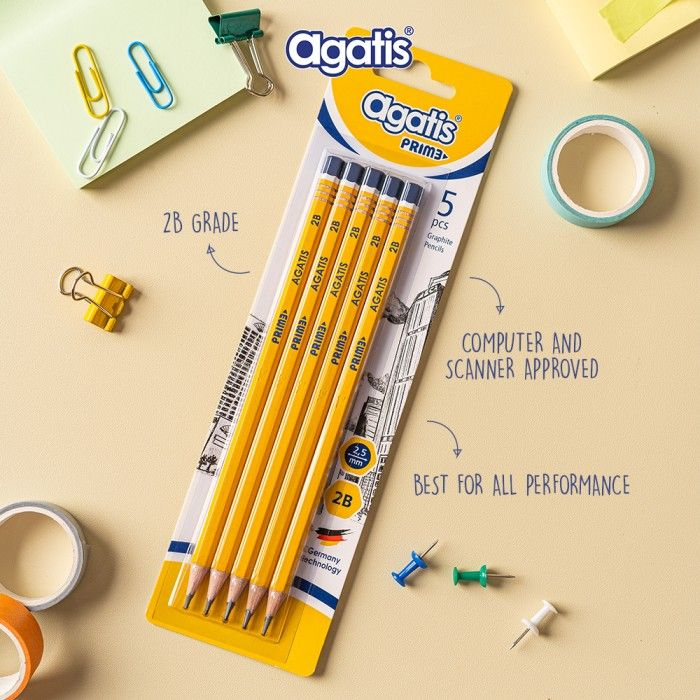 

Pensil Tulis Agatis Yellow Prime 2B - 1Box Isi 12 Pcs