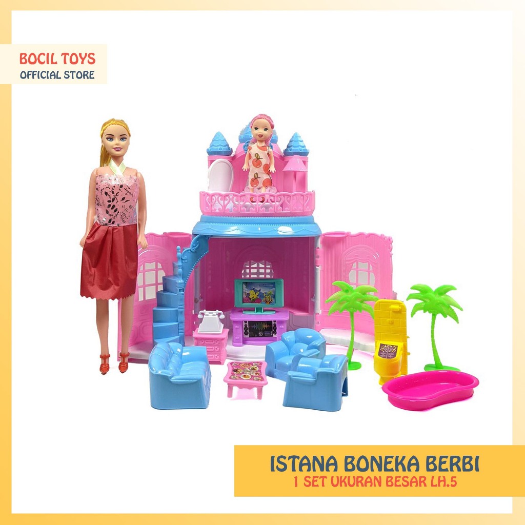 Mainan Anak Istana Boneka Berbi Lengkap Viral Rumah Berbie Cocok untuk Hadiah Anak Cewek