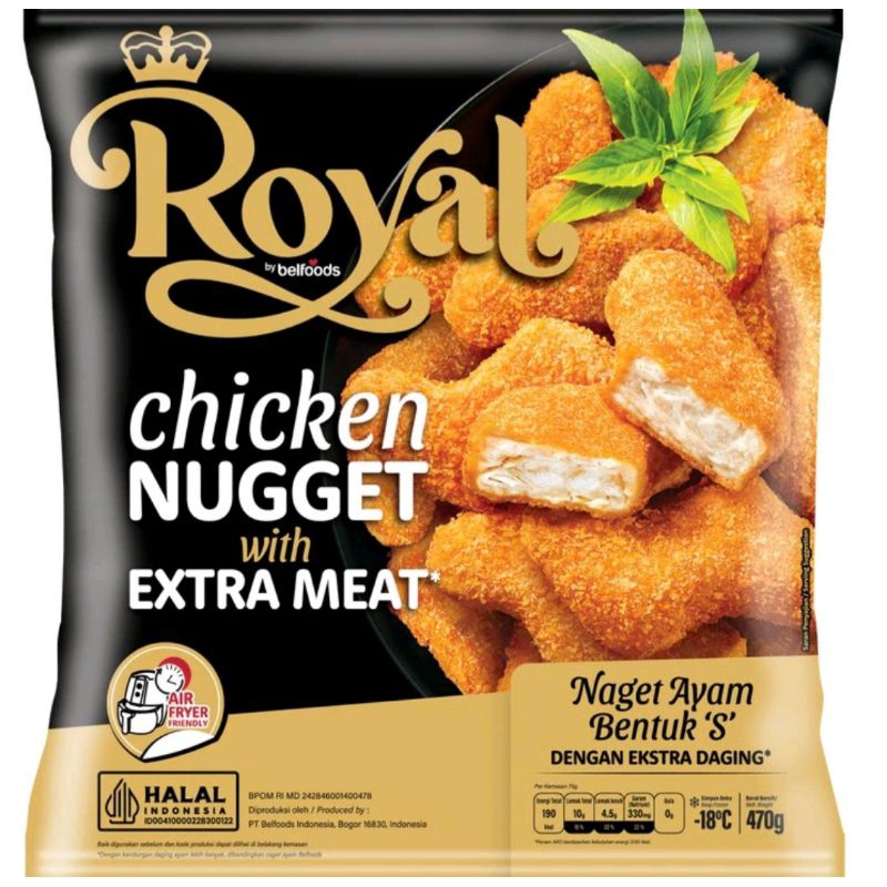 

Belfoods Royal Chicken Nugget S/Drumies 470 gr