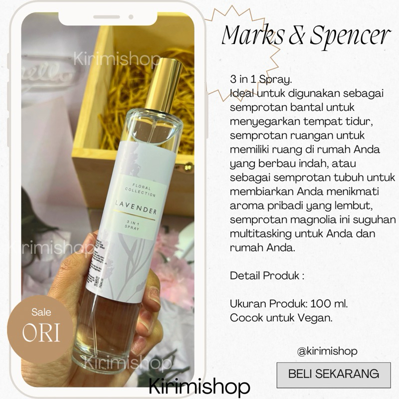 M&S Lavender 3in1 Spray Marks & Spencer 100 ml Original