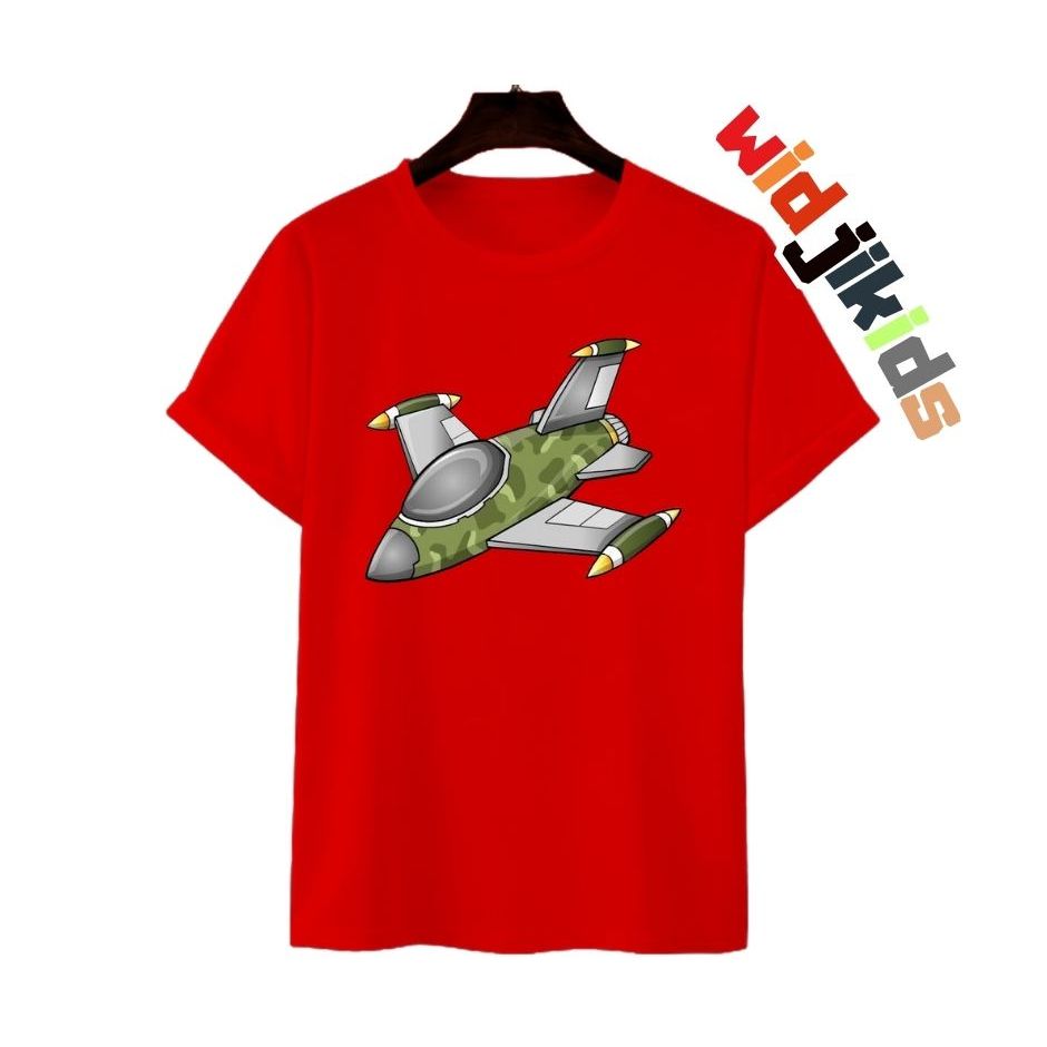 Kaos Anak Unisex Custome Gambar Pesawatv tempur Army Beong