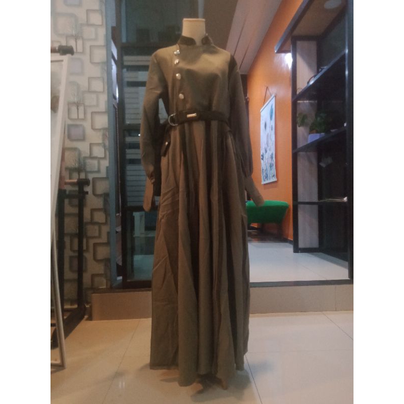 Baru Set Gamis Trevana Ori L Army