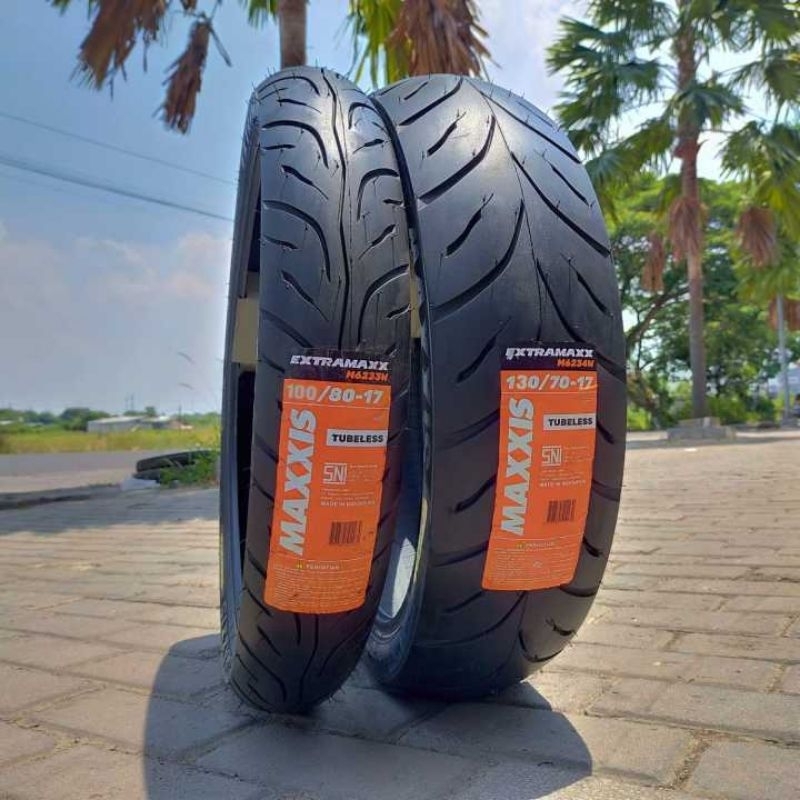 Sepasang Ban Maxxis 100/80-17 & 130/70-17 Extramaxx Tubeless