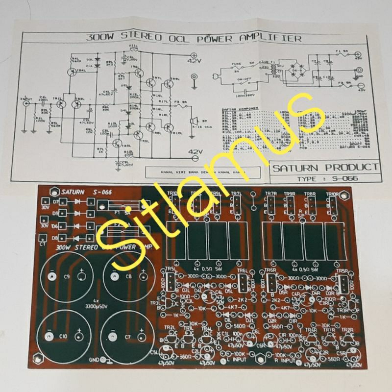 PCB Kit Driver OCL 300 Watt  Stereo OCL 2 X 150 Watt Amplifier By.Saturn - Ronica