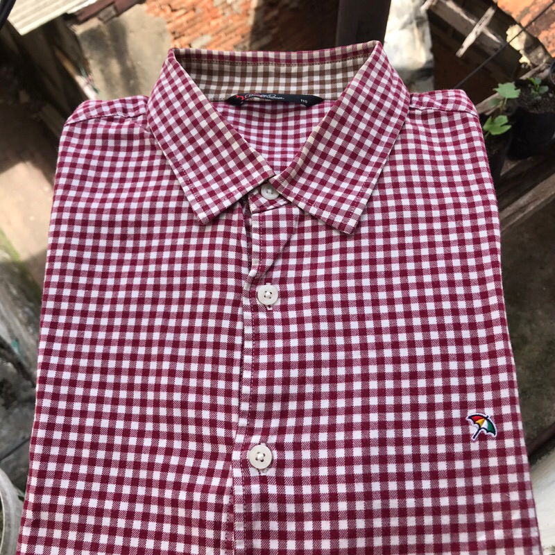 Kemeja ARNOLD PALMER Motif Kotak Merah Putih (XL)
