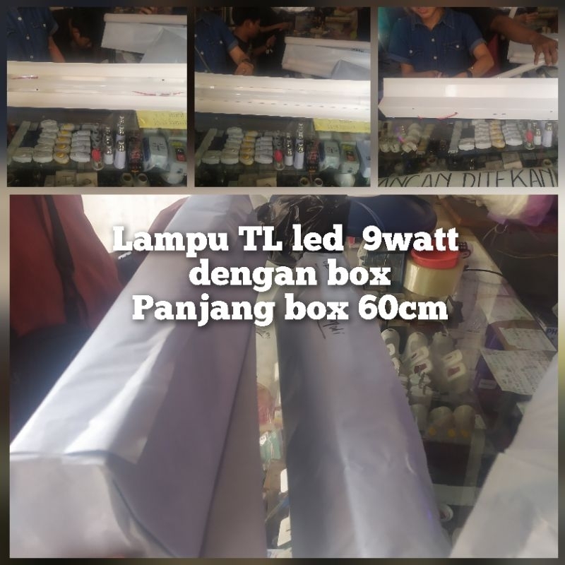 lampu hemat lampu TL Led 9watt satu set dengan box
