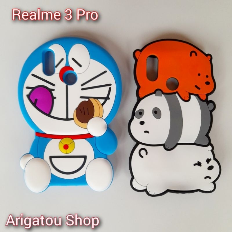 Realme 3 Pro Case Softcase Boneka Karakter Doraemon Beruang Panda