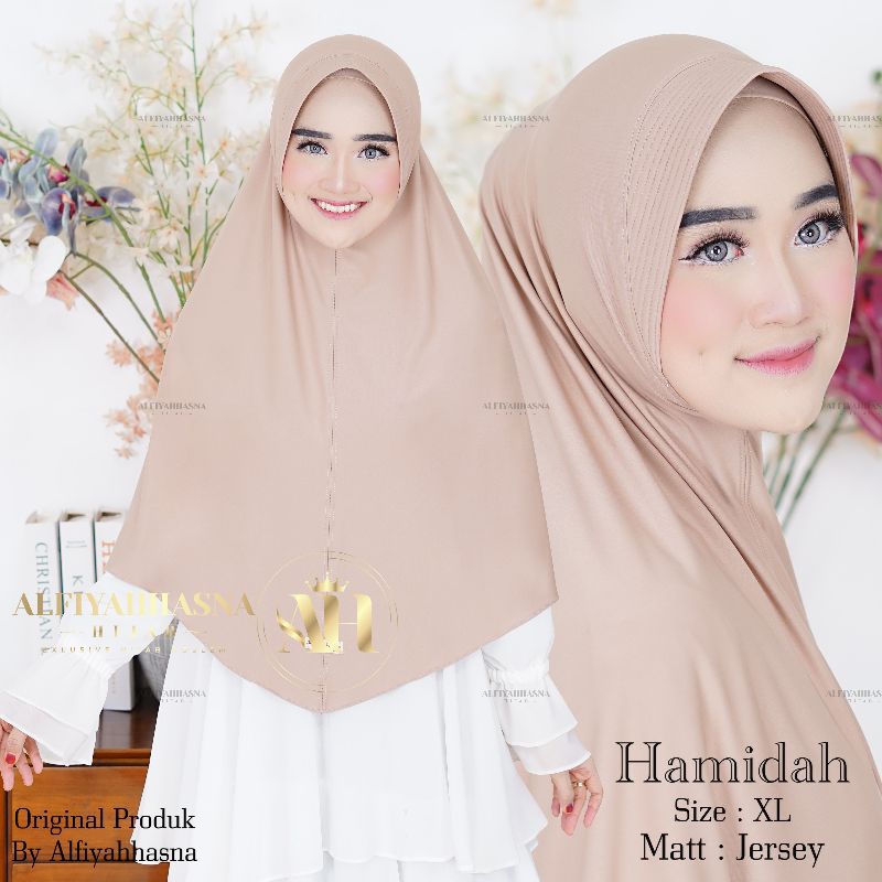 Bergo Hamidah Jumbo Jersey Ukuran XL / Jilbab Instan Hamidah