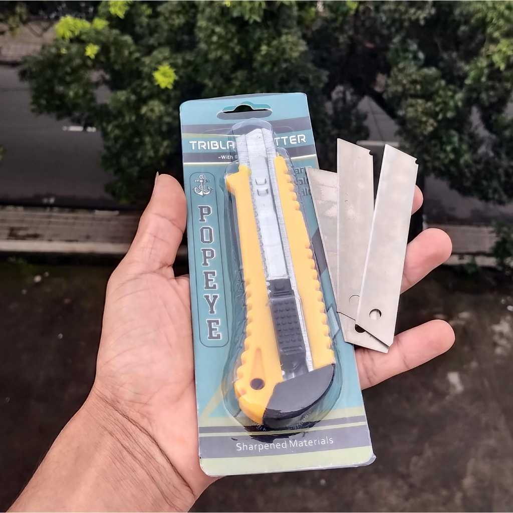 

Kater tajam piso cutter serbaguna isi ulang pisau 3 pcs - cutter alat pemotong kertas kardus murah Sliding Knife Cutting Tool cuter
