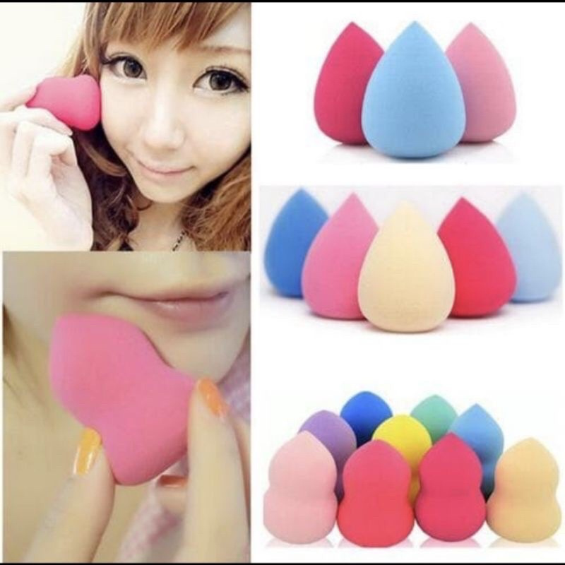 SPONGE BLENDER SPOON MAKE UP APLICATOR FOUNDATION GUCI DAN BULAT ALAT KECANTIKAN