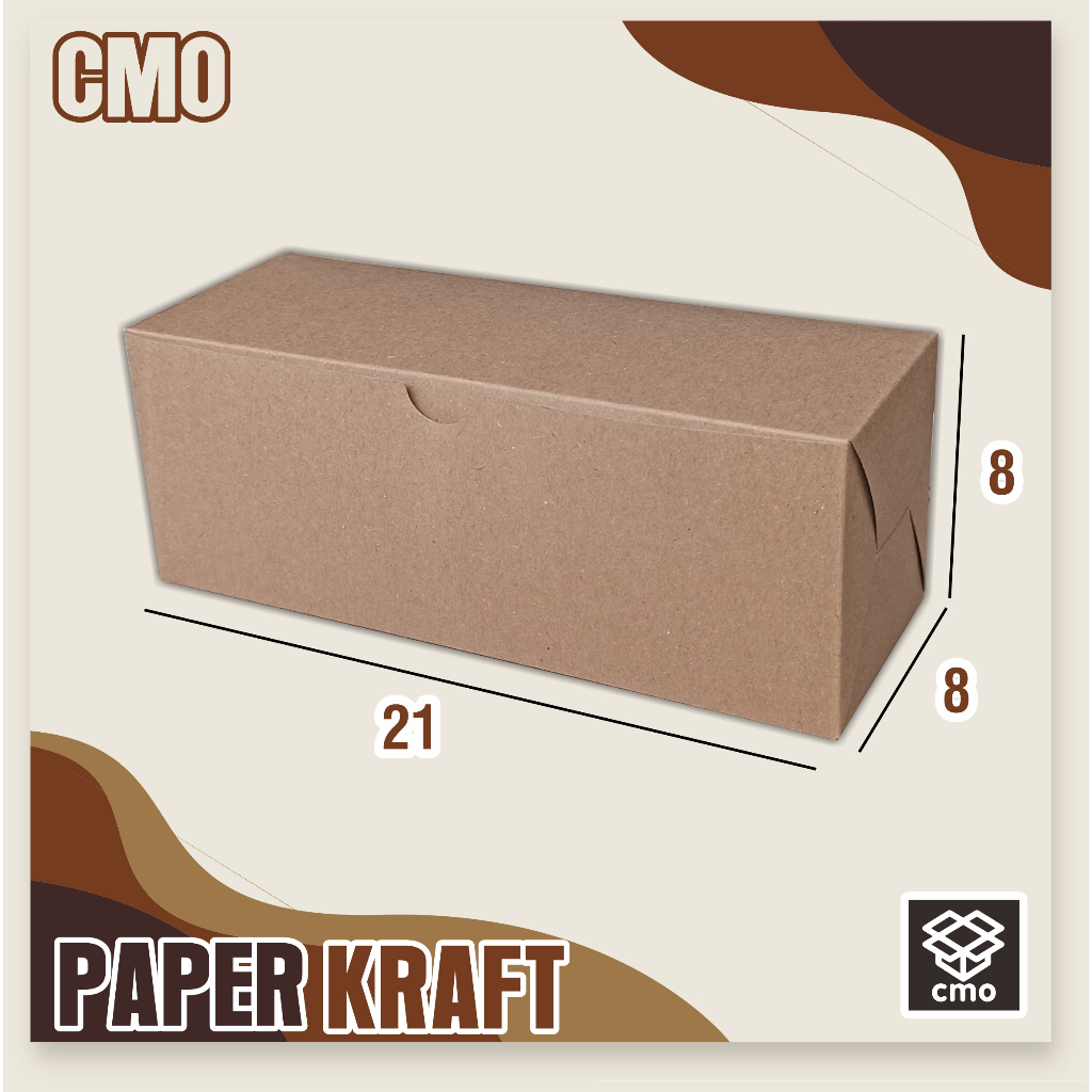 

Kemasan Kraft 21x8x8 cm | KUE | NASI BOX | Box Donat | laminasi Bagian dalam | box food | Craft eco | Box Makanan | Box snack