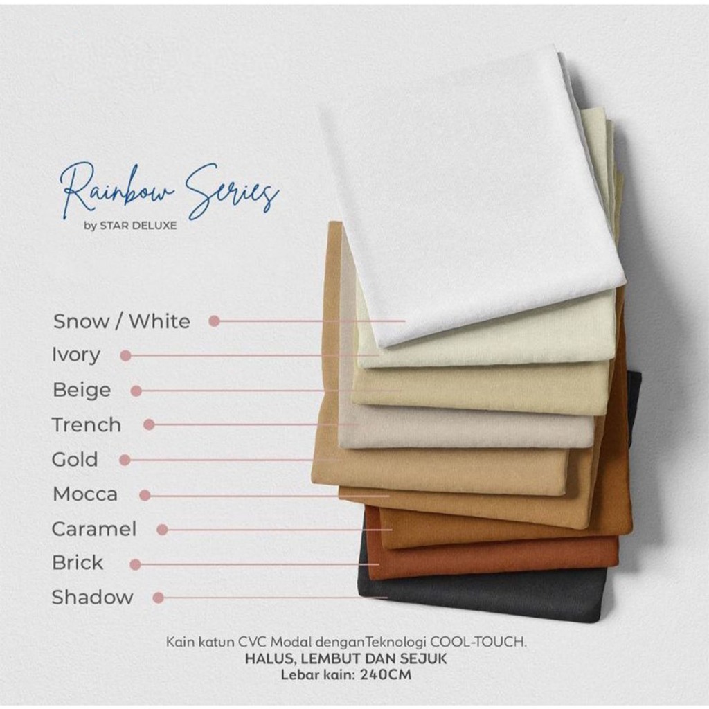 Katun Lokal /Kain CVC/Kain Sprei Meteran Polos / SG ESRA STAR BEVERLY CATRA NIKITA