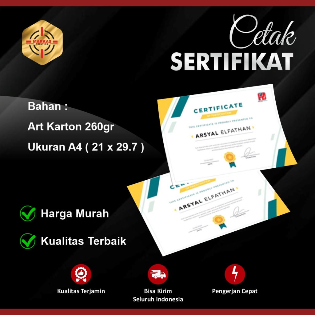 

Cetak Sertifikat Custom Ukuran A4 Murah