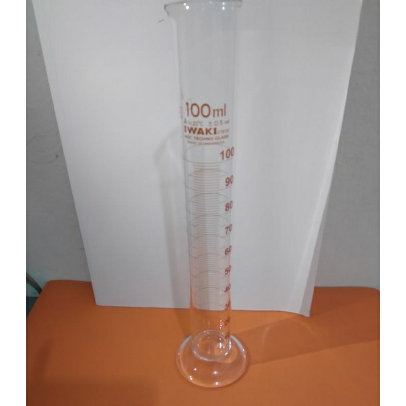 Gelas Ukur Kaca 100ML Iwaki. 3022-100. Measuring Cylinder 100ML Iwaki