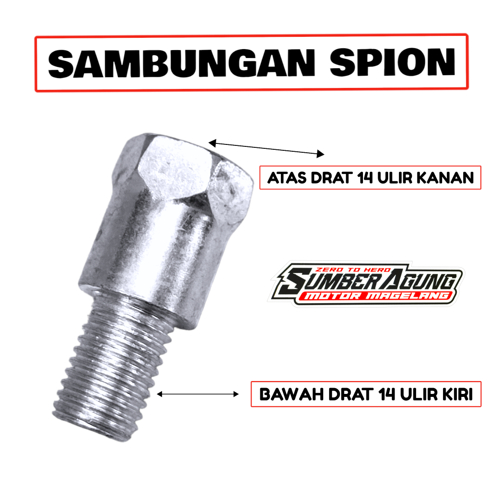 SAMBUNGAN SPION YAMAHA KE HONDA DRAT 14 ATAS ULIR KANAN BAWAH DRAT 14 ULIR KIRI GOOD QUALITY