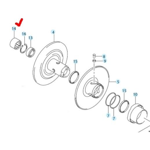 Bearing Bambu Pully-Bearing Suzuki Spin Skydrive Skywave Asli Original SGP Thailand Terlaris 09263-2