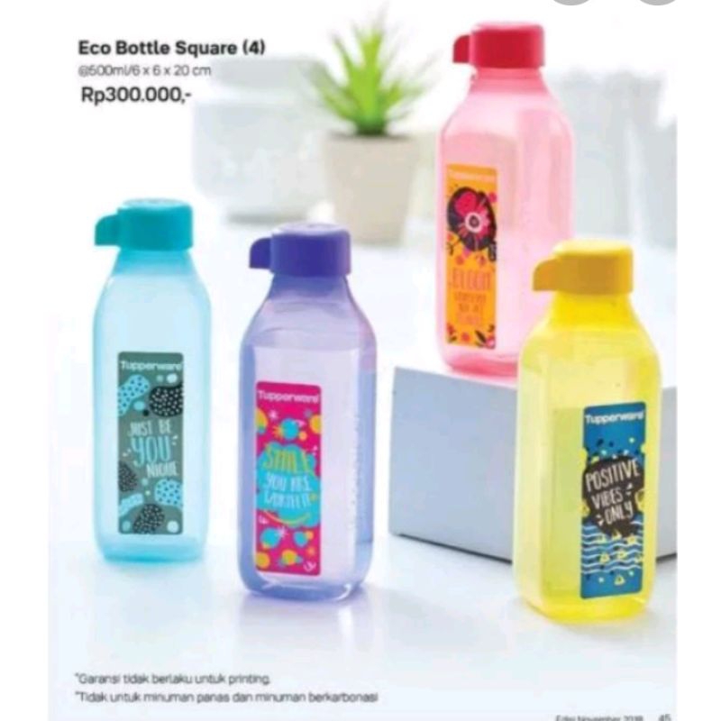 Tupperware Eco bottle square botol minum | botol air mineral | tupperware