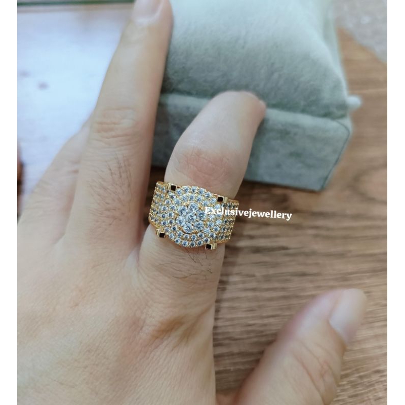 Cincin mewah zircon replika berlian