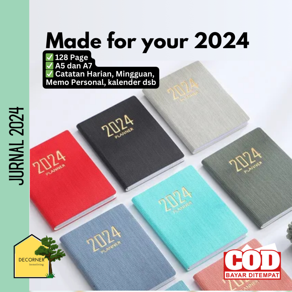 Jurnal Planner 2024 Buku Diary 365 Days Size A5 A7