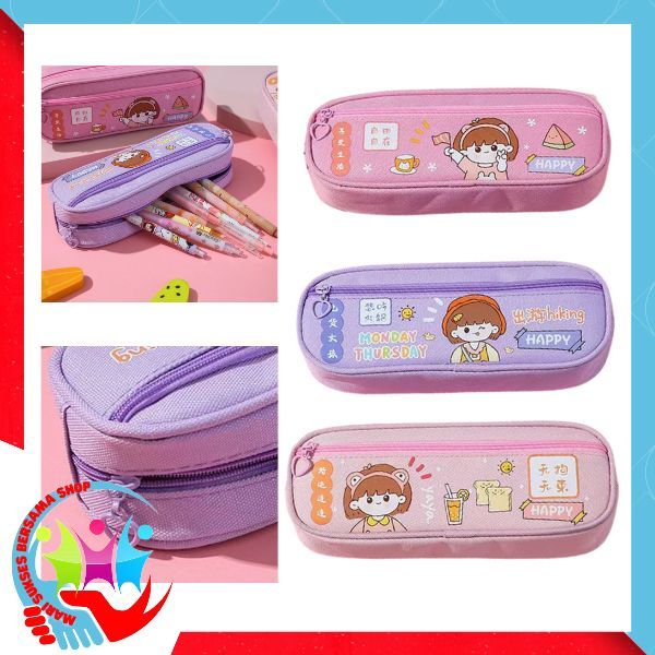 

MSBS Tempat Pensil 2 Resleting Karakter Kartun Kapasitas Besar Kotak Pensil Anak Perempuan Tempat Pensil Lucu Kotak Pensil Serbaguna Tempat Alat Tulis Perlengkapan Sekolah Dua Sisi Resleting
