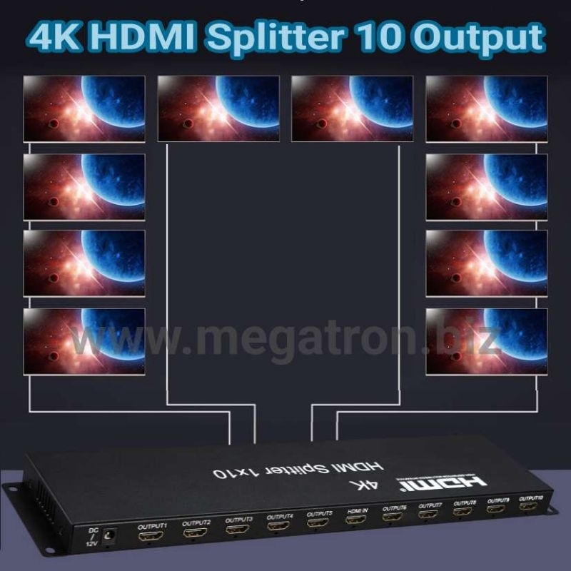 4K HDMI Splitter Distributor 10 output (1x10)