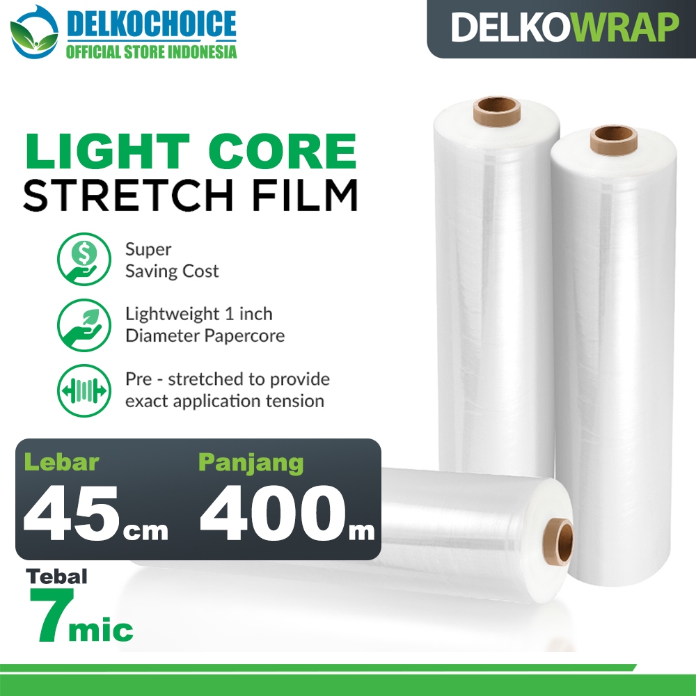 

Plastik Wrapping Premium LIGHTCORE Stretch Film Bening 45cm x 400m