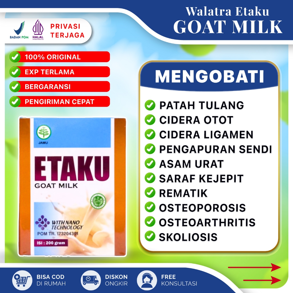 

Susu Tulang Patah Penguat Sendi Penambah Kalsium ETAKU Goat Milk