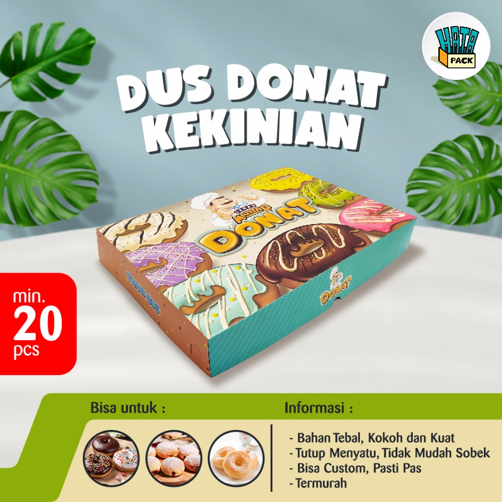 Dus Box Donat Isi 12 / Box Donat / Sedap Mantap Donat Ukuran 27 x 37 x 5,3 cm / Dus Box Kue SMG