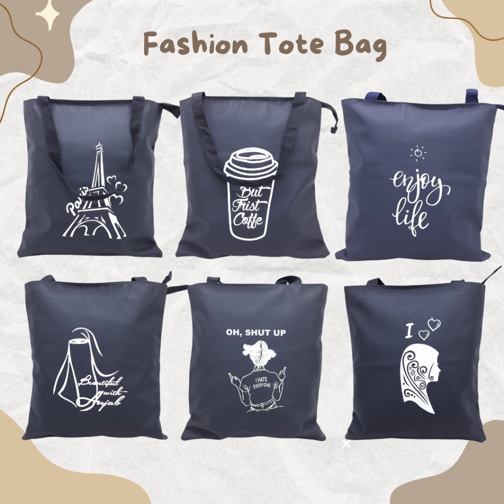TOTE BAG PEREMPUAN ANTI AIR / TAS JINJING CEWEK UNTUK SMP SMA KULIAH BAHAN PARASUT PREMIUM / TAS NGA