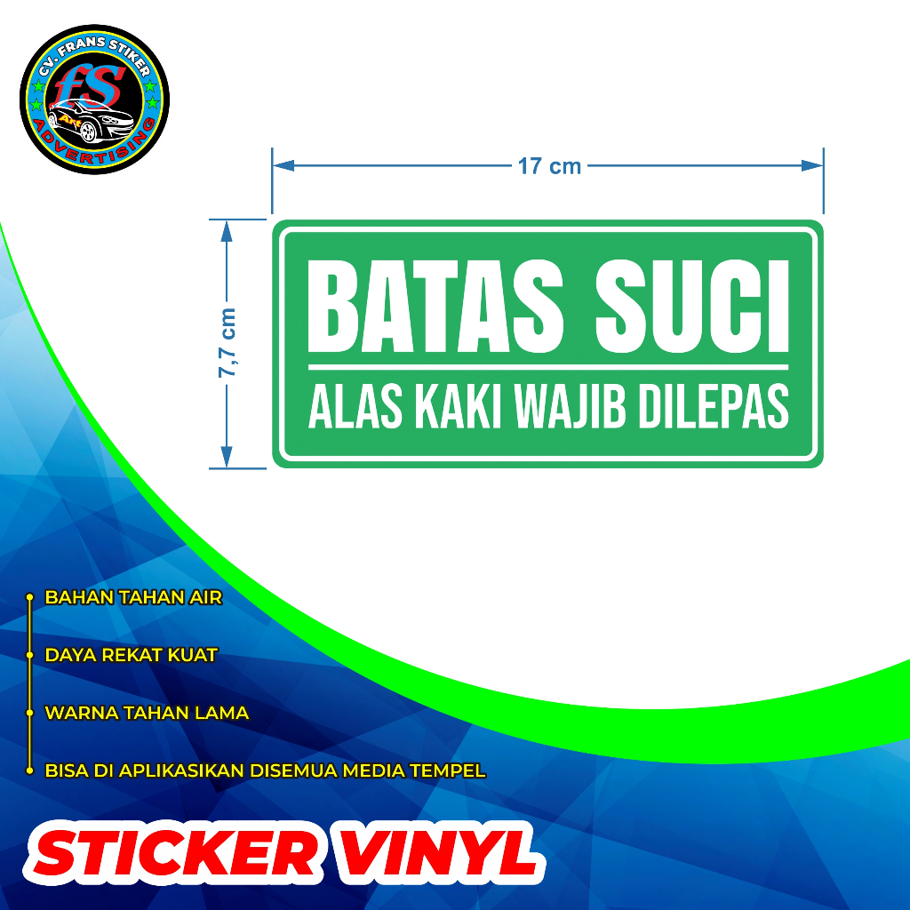 STIKER BATAS SUCI | STIKER VINYL BATAS SUCI