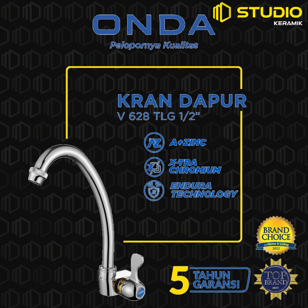 ONDA Kran Dapur Cuci Piring Angsa Tembok Kaku V 628 TLG 1/2”
