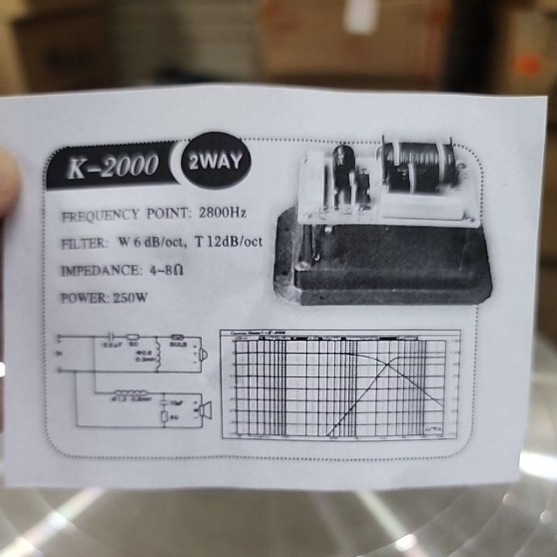 crossover pasif 2 way tipe K2000 / k 2000