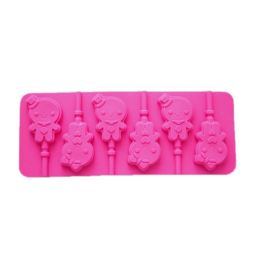 Cetakan silikon coklat permen lolipop puding karakter boneka boy and girl