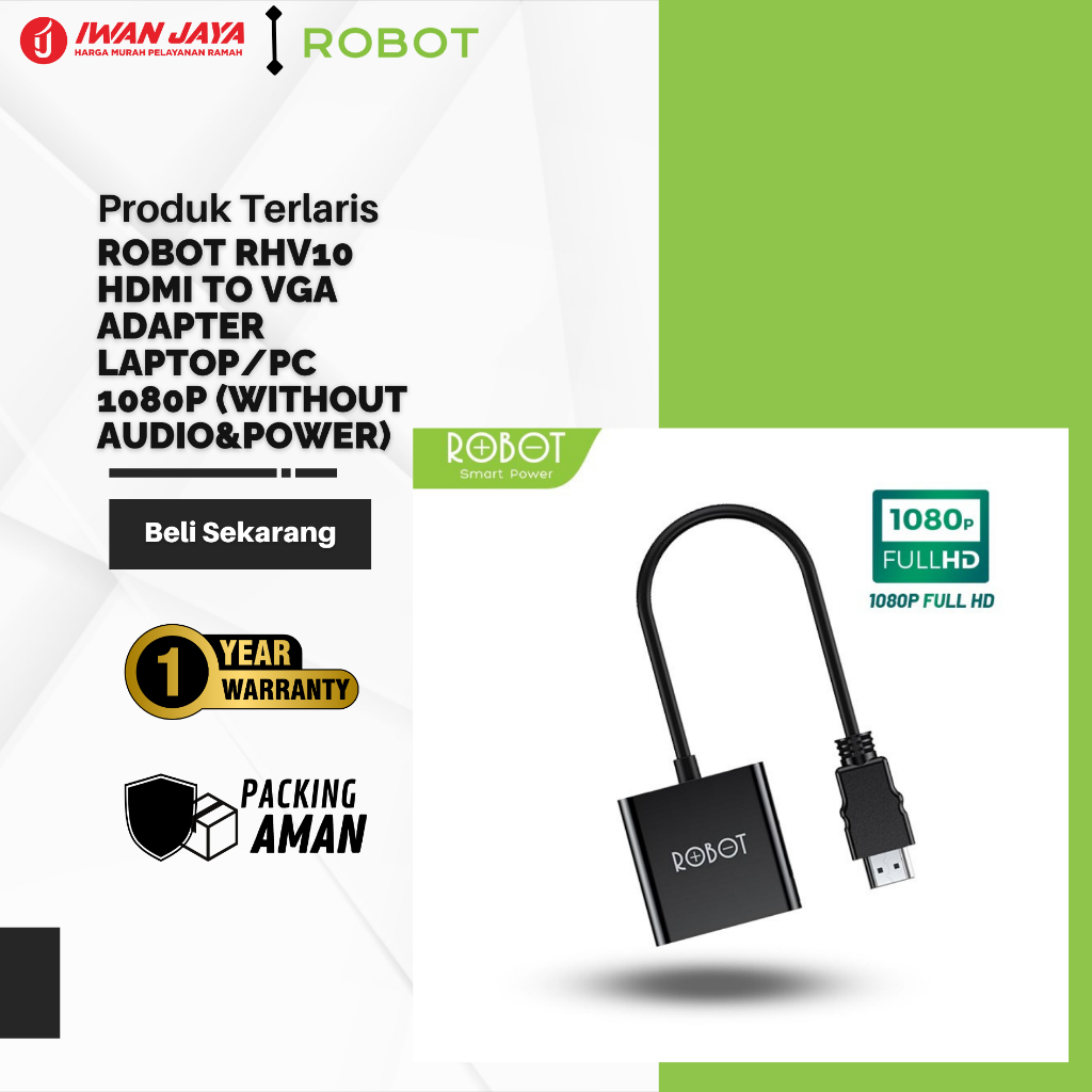 KABEL HDMI TO VGA ROBOT RHV10 BLACK