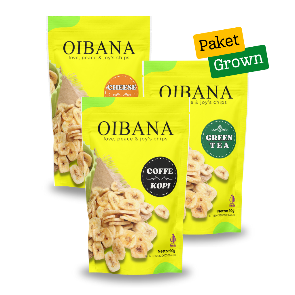 

Oibana - Banana Chips 90g Grown Package - Keripik Pisang 90g Oibana Paket Grown 3 Rasa