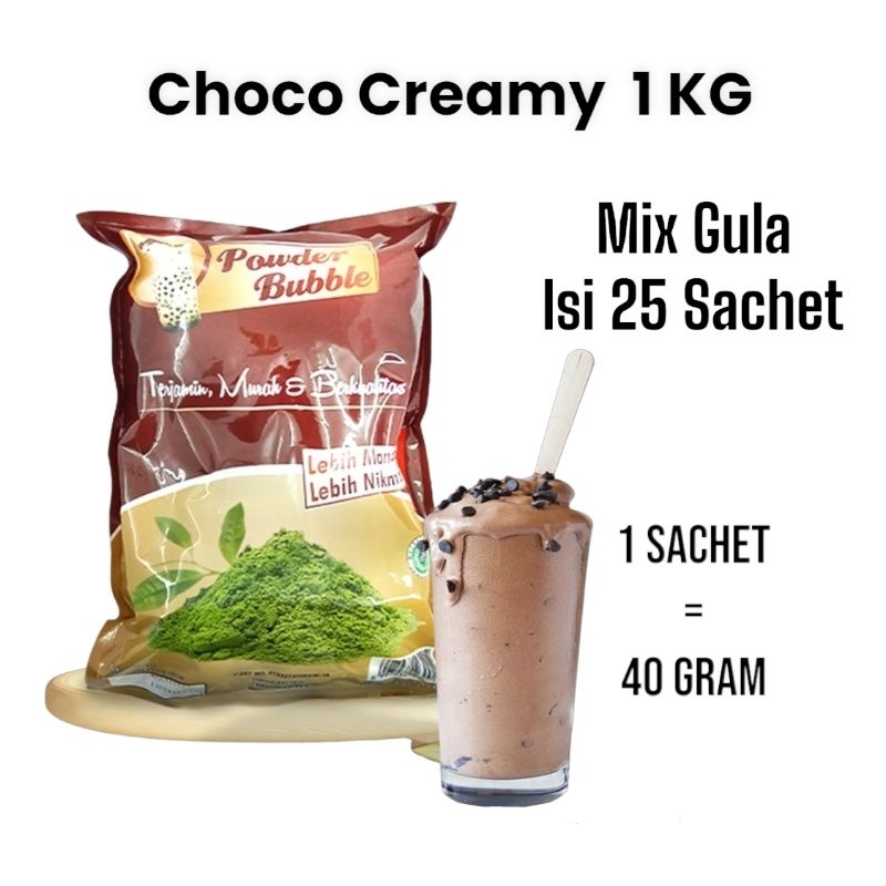 

bubuk minuman sachet Choco Creamy 1kg (creamer+gula)