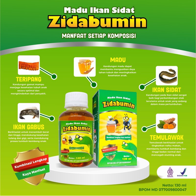 

Madu Zidabumin 130ml Madu Tumbuh Kembang Anak