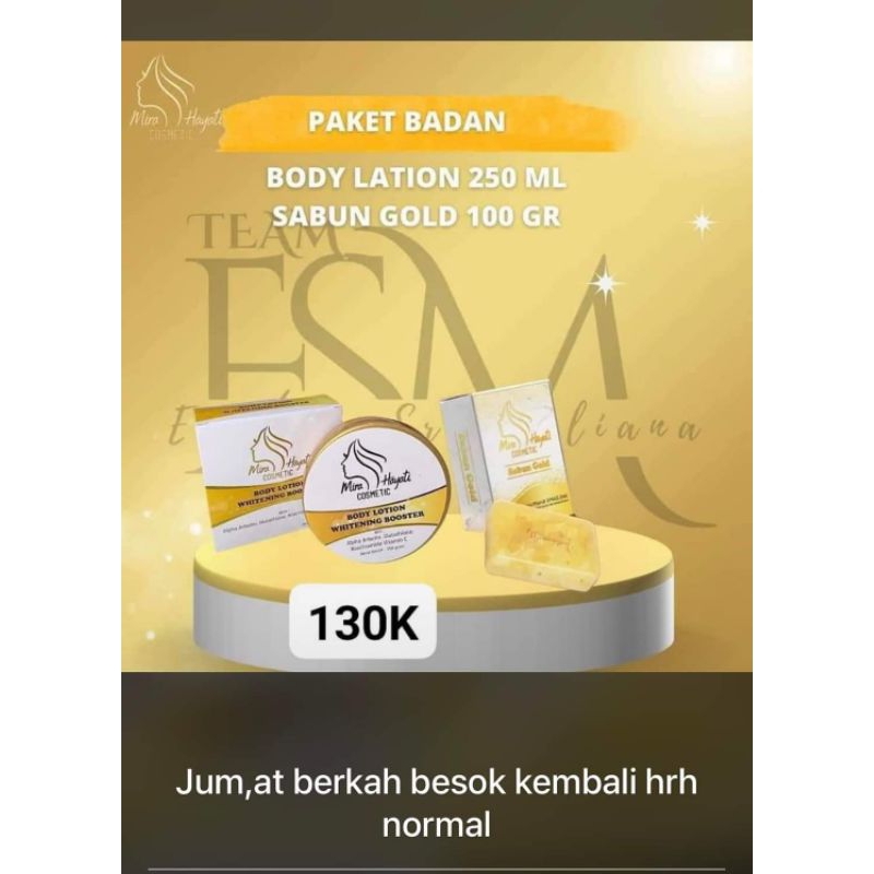 body whitening booster+sabun gold